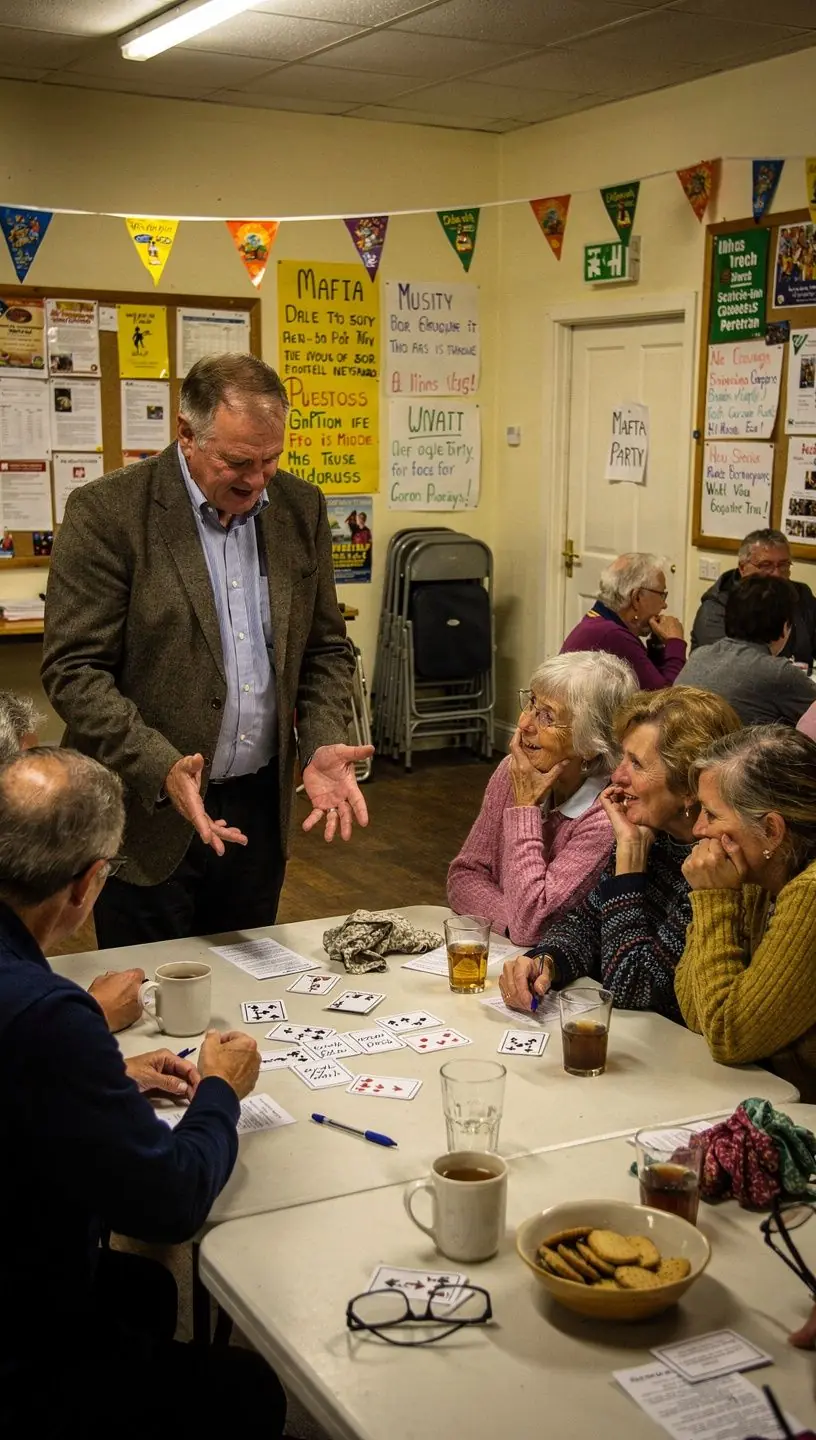 Mafia game night fostering adult social connections